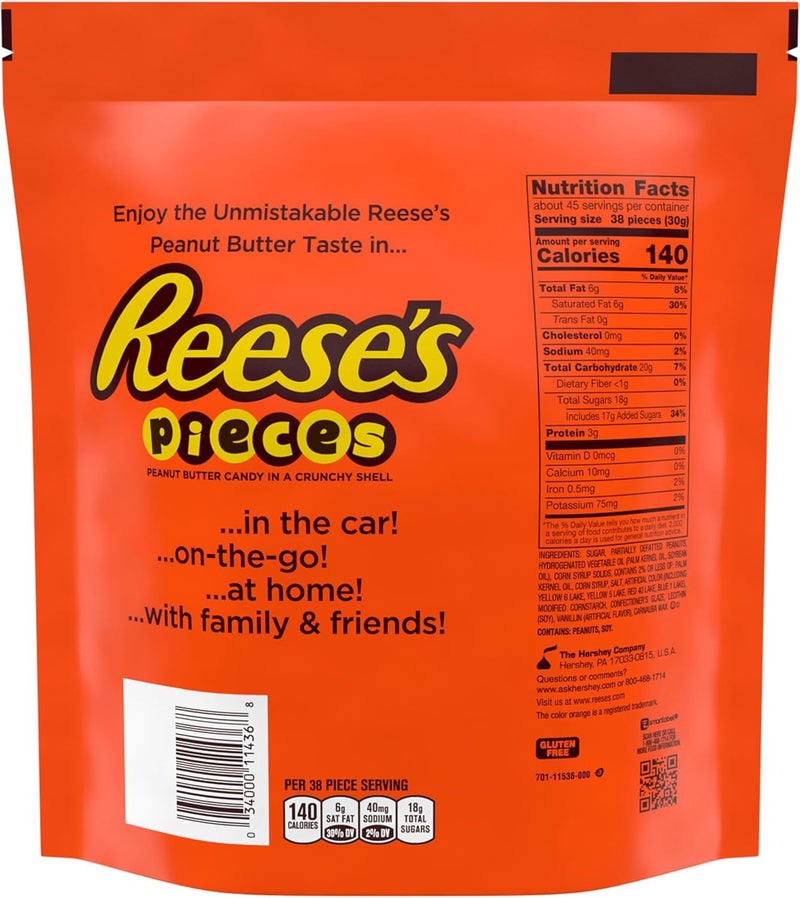 REESE'S PIECES Chocolate Peanut Butter Candy, 48 Ounce Bag - Image 2
